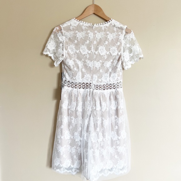 Lulu’s Magical Love White Lace Short Sleeve Mini Dress Size XS NWT - Picture 13 of 13